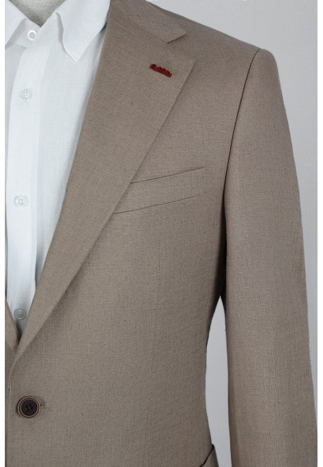 Man's camel linen suit