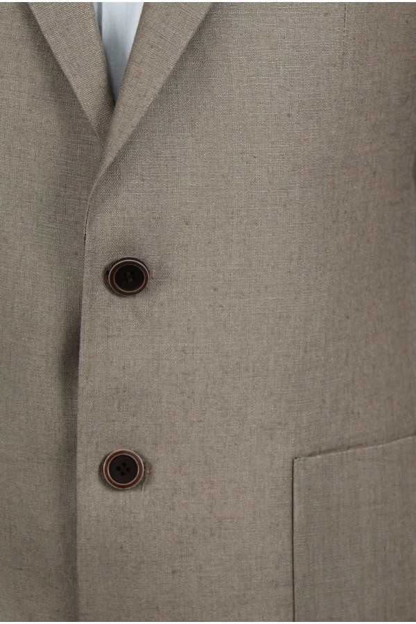 Man's camel linen suit