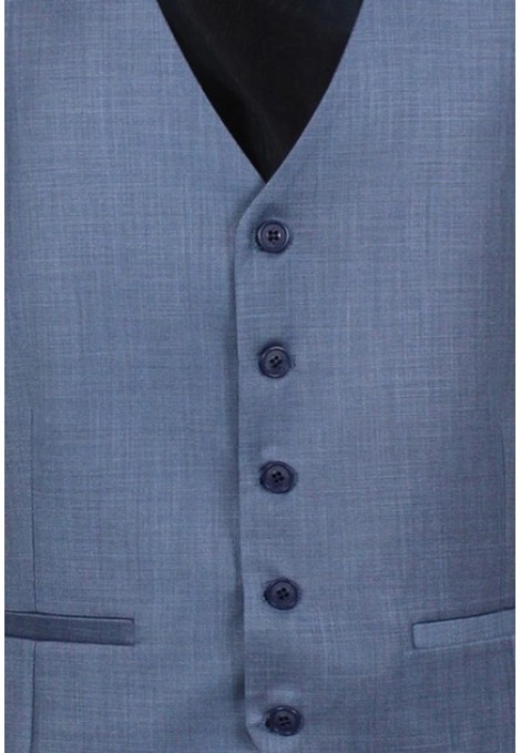 Man's blue vest mixed wool