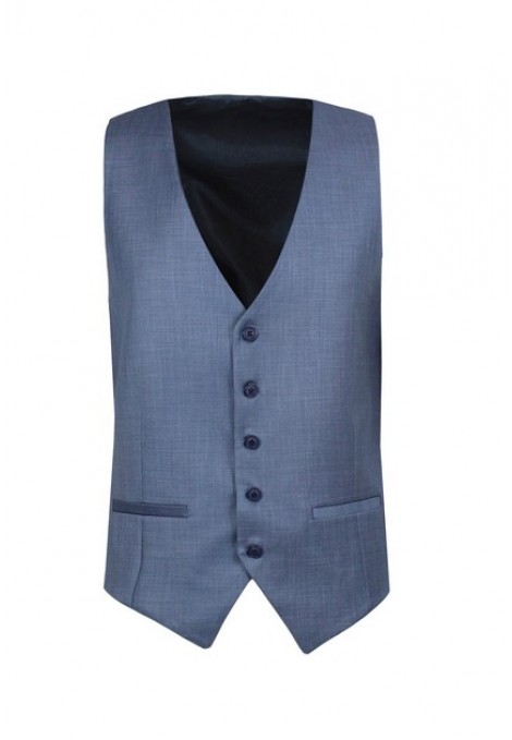 Man's blue vest mixed wool