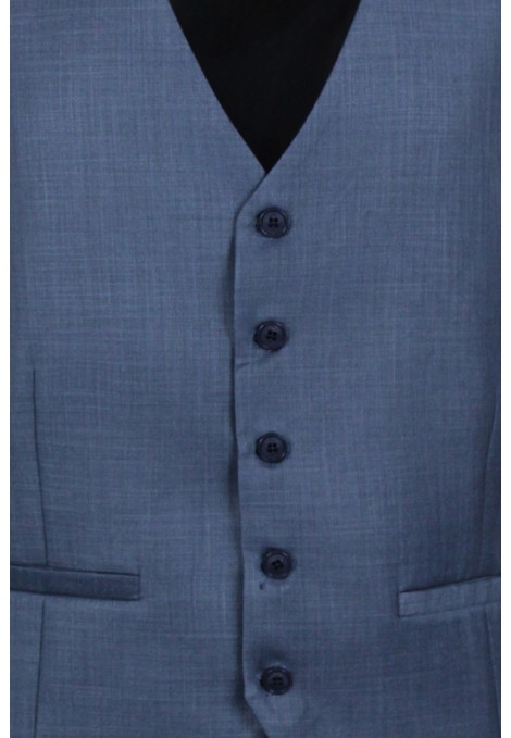 Man's blue vest mixed wool