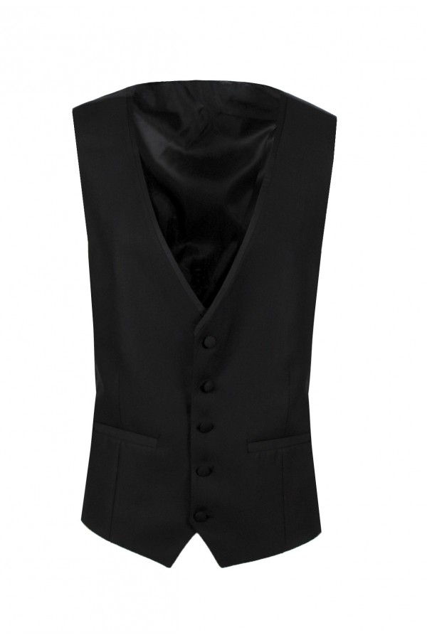 Man's black vest mixed wool