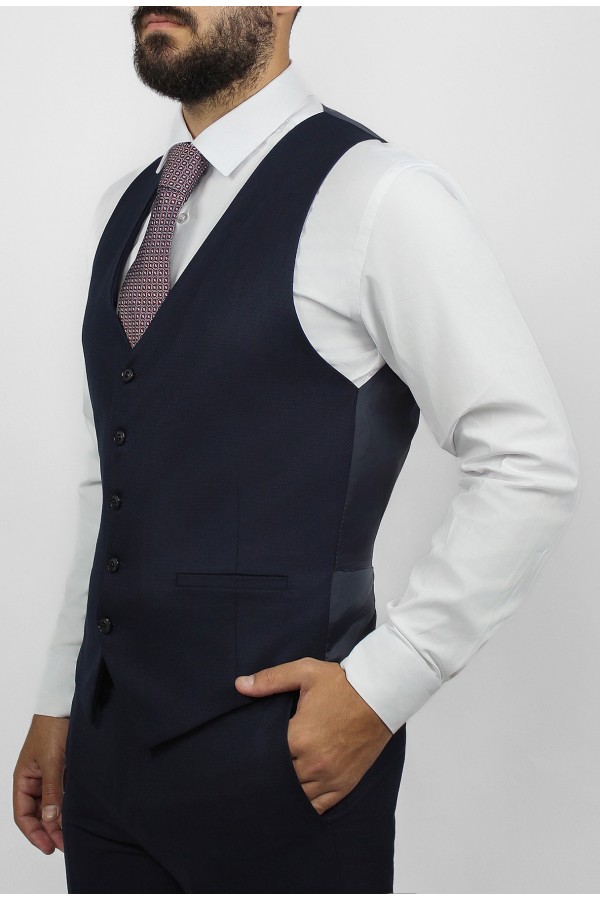 Man's dark blue vest mixed wool