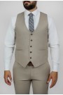 Man's beige vest mixed wool