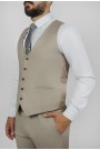 Man's beige vest mixed wool