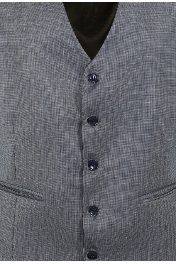 Man's dark blue vest mixed wool