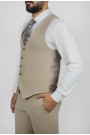 Man's beige vest mixed wool