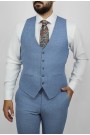 Man's sky blue vest mixed wool