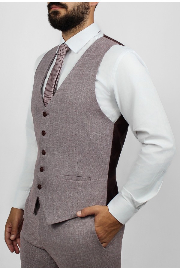 Man's purple vest mixed wool