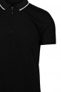 Man’s black t-shirt polo with zip