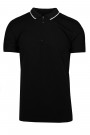 Man’s black t-shirt polo with zip