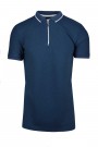 Man’s blue t-shirt polo with zip