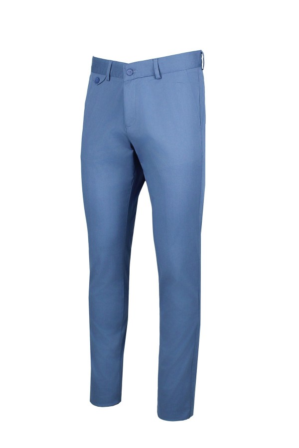 Man’s raf blue chinos pants with textured weave    