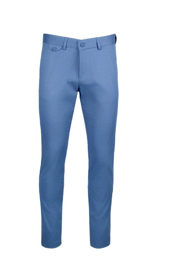 Man’s raf blue chinos pants with textured weave    