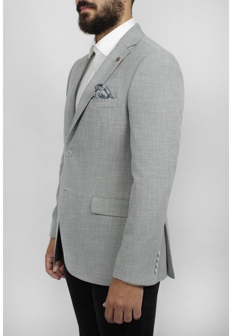 Man’s light grey blazer with textured weave  mixed wool