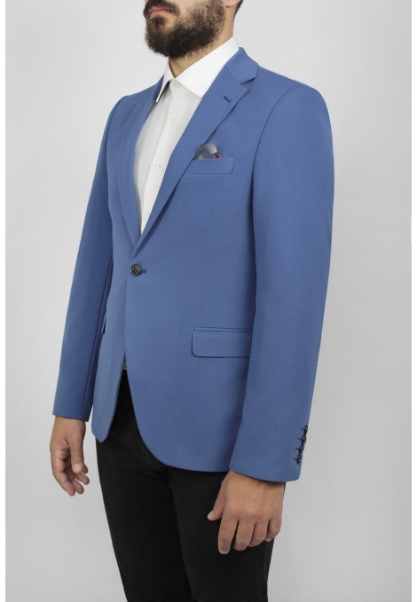 Man’s raf blue blazer with textured weave mixed wool