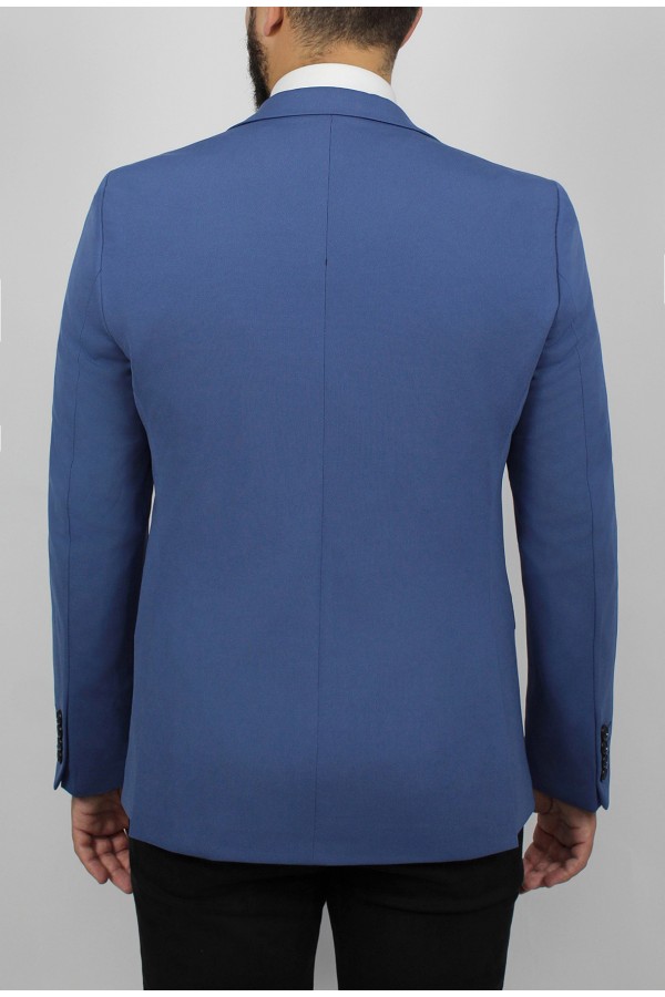 Man’s raf blue blazer with textured weave mixed wool