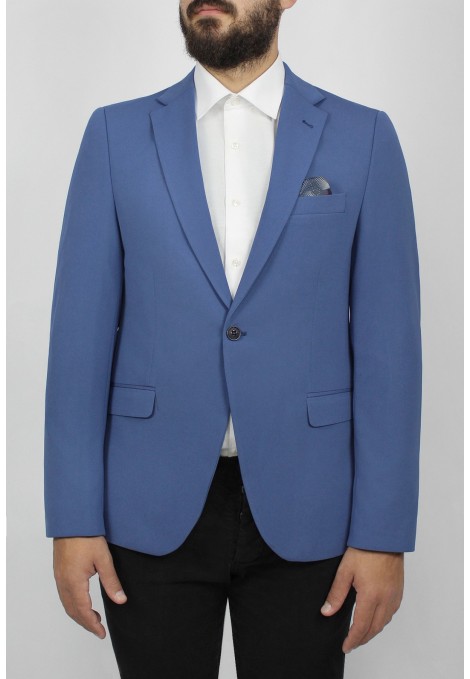Man’s raf blue blazer with textured weave mixed wool
