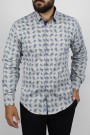 Man’s beige  printed cotton shirt      