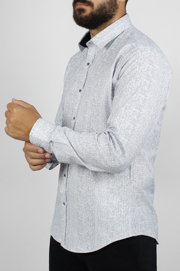 Man’s white printed cotton shirt      