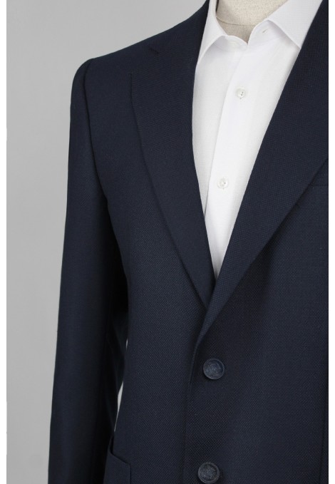  Man’s dark blue Blazer with detailed pockets mixed wool