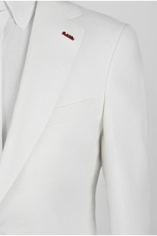 Man's white linen suit