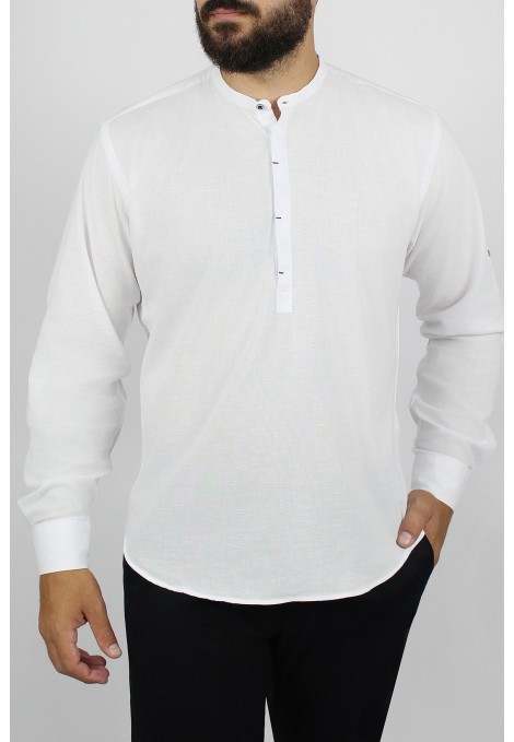  Ανδρικό λευκό πουκάμισο  μάο     