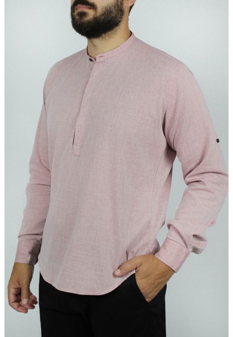  Ανδρικό ροζ πουκάμισο  μάο     