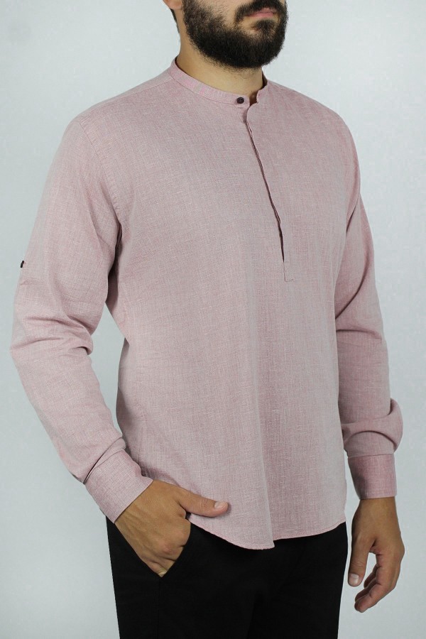 Man's pink shirt mao  