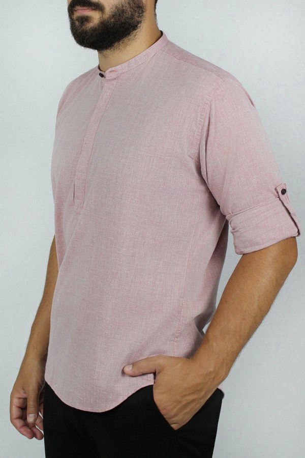 Man's pink shirt mao  