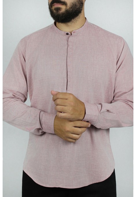 Man's pink shirt mao  