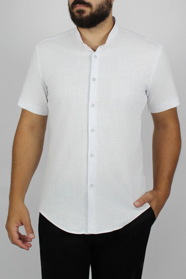 Man's white  shirt mao  