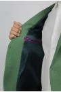 Man’s green blazer with detailed pockets mixed wool