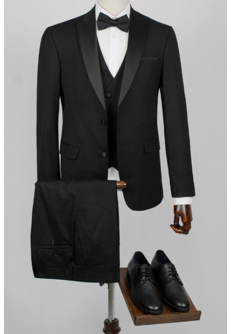 Man's black suit  mixed wool