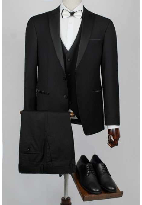 Man's black suit mixed wool