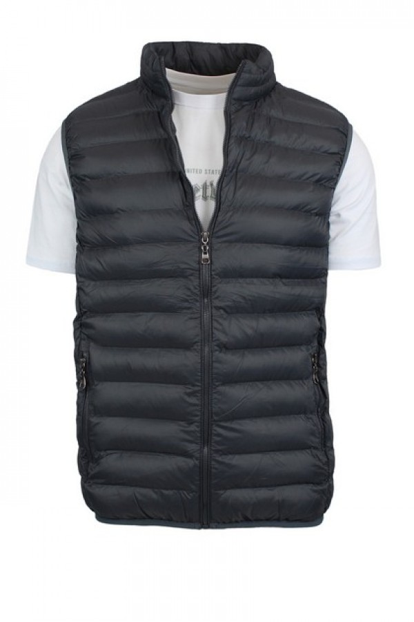 Man's anthracite grey sleeveless jacket