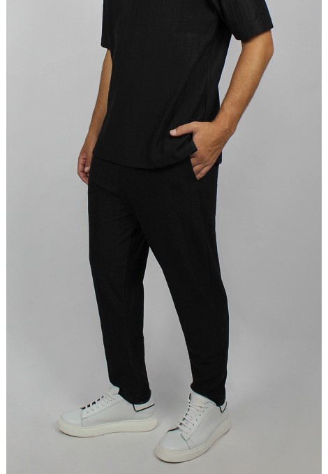 Man’s black  trousers with elastic waist