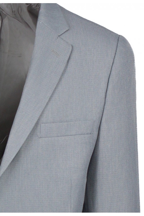  Man’s light grey blazer with textured weave mixed wool