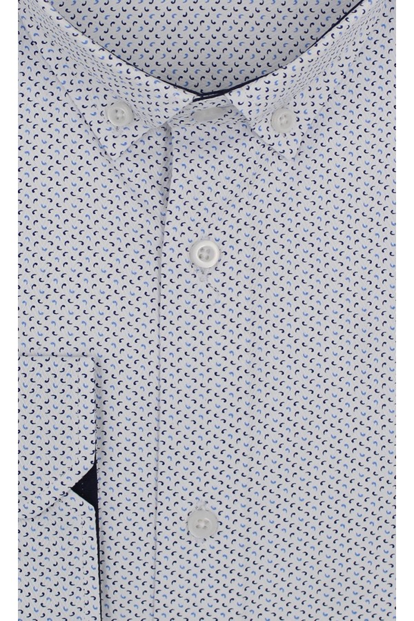 Man’s white printed cotton shirt 