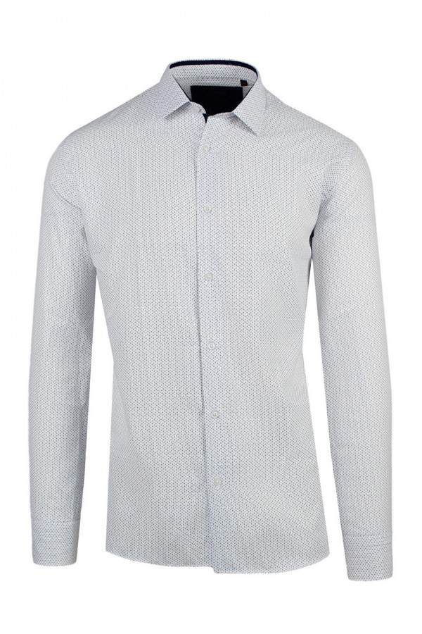 Man’s white printed cotton shirt 