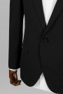 Man’s black blazer with textured weave mixed wool