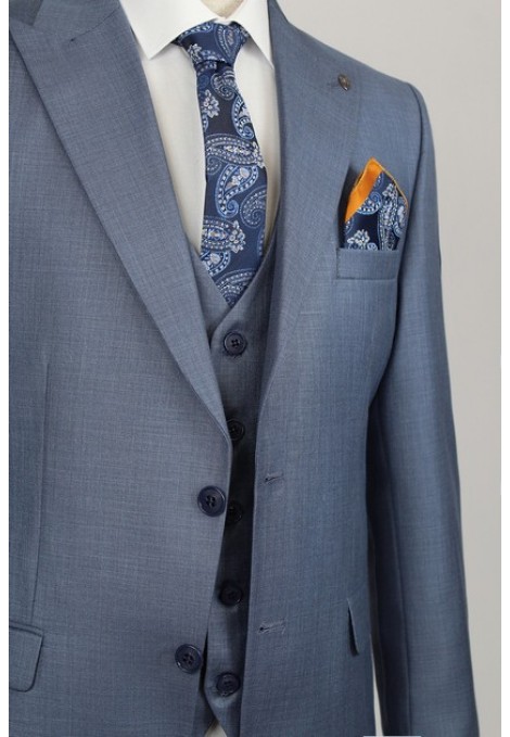 Man's blue suit mixed wool