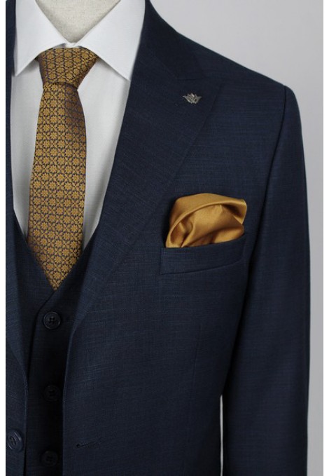 Man's dark blue suit  mixed wool 