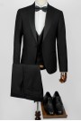 Man's black suit mixed wool