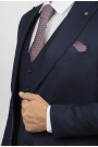 Man's  dark blue suit with texture weave mixed wool