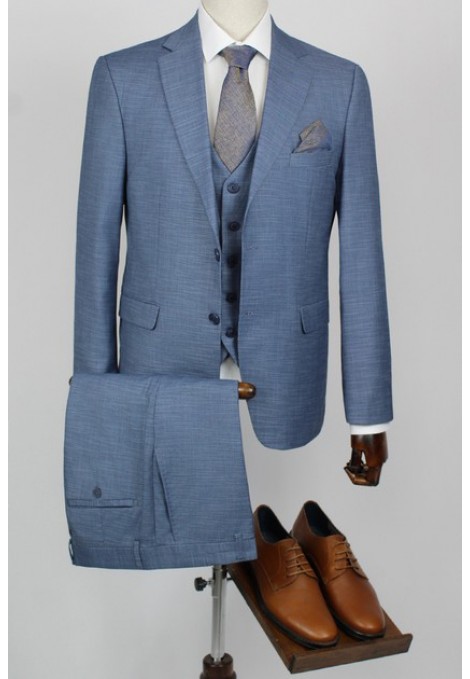 Man's blue suit mixed wool