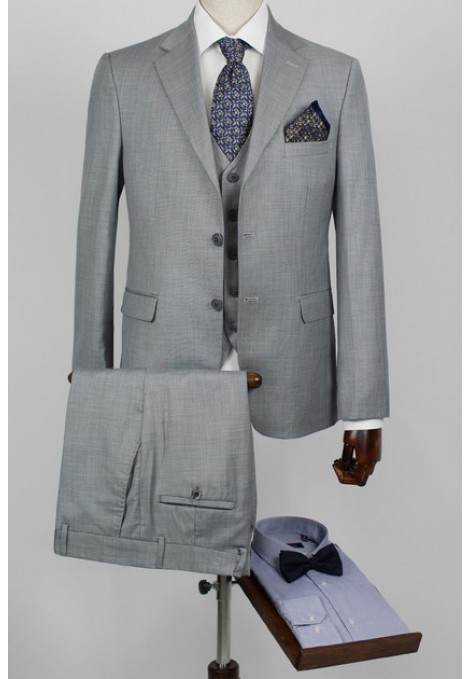 Man's grey  suit  mixed wool 