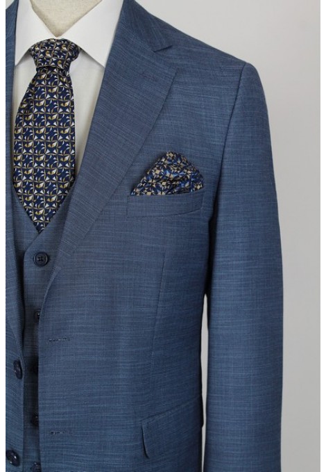 Man's blue suit  mixed wool 