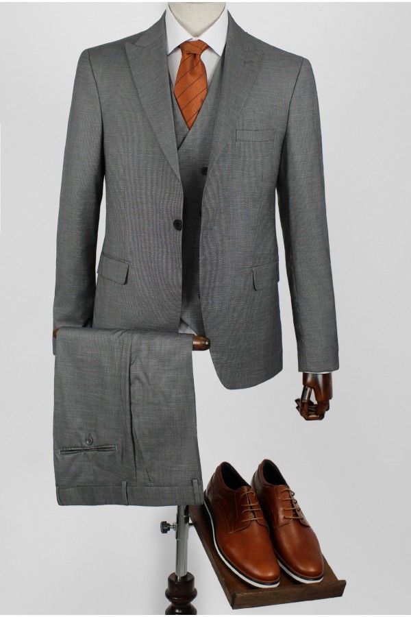 Man's grey suit mixed wool