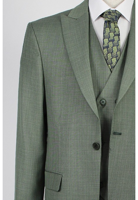 Ανδρικό πράσινο κοστούμι mixed wool